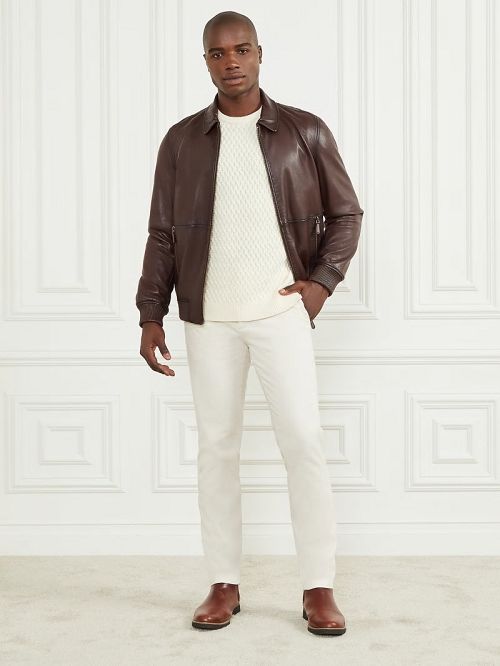 Guess Dark Edges Leather Jacket Maro | GUESS-SN30842