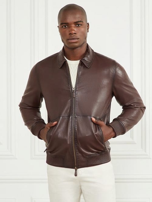 Guess Dark Edges Leather Jacket Maro | GUESS-SN30842