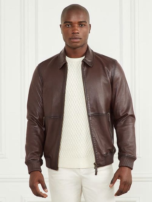 Guess Dark Edges Leather Jacket Maro | GUESS-SN30842