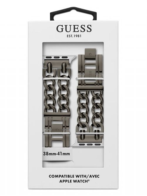 Guess Dark Silver-Tone Chain 42-44 mm Band for Apple Watch® Negrii | GUESS-SN31611