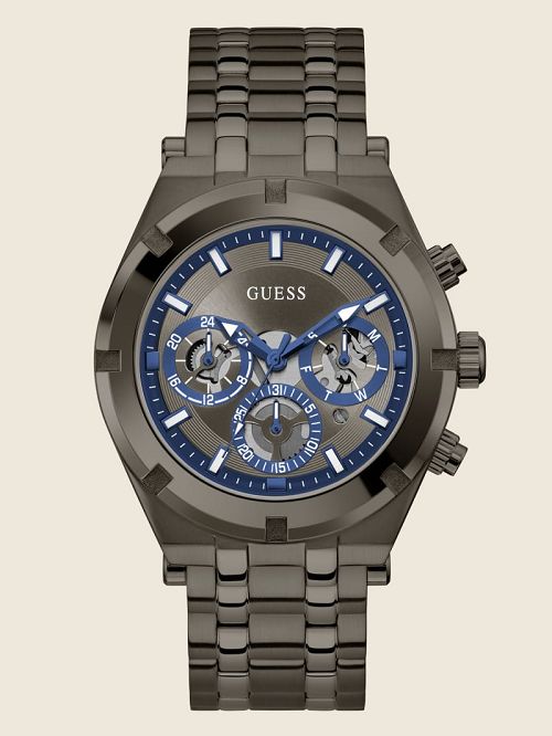 Guess Dark Silver-Tone Multifunction Watch Negrii | GUESS-SN31612