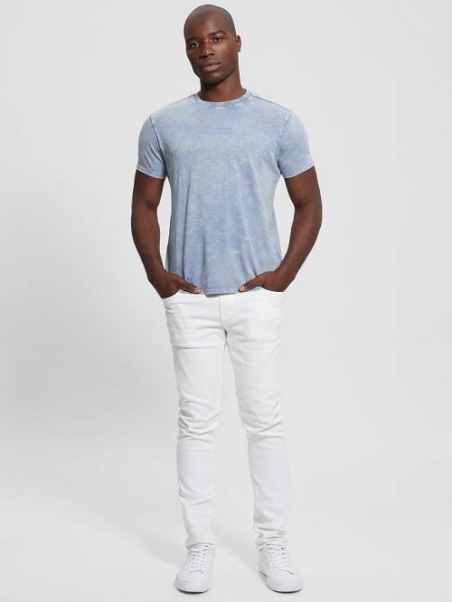 Guess David Acid Wash Tee Albastri | GUESS-SN30519