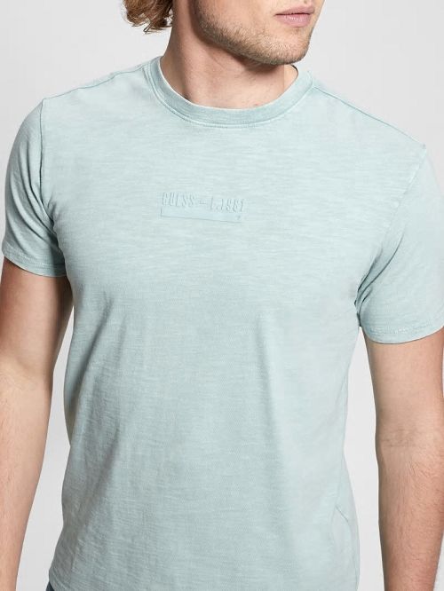 Guess David Acid Wash Tee Albastri | GUESS-SN30520