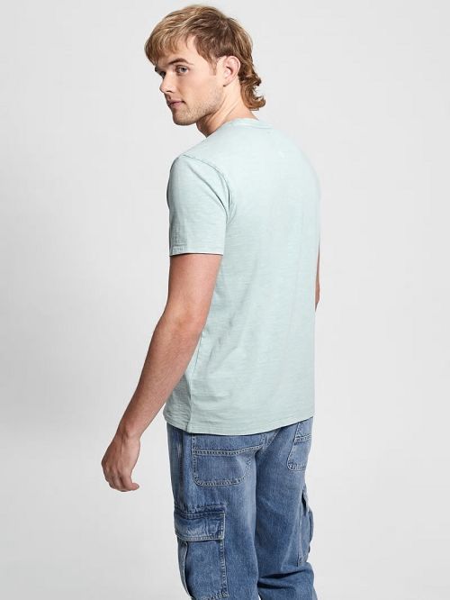 Guess David Acid Wash Tee Albastri | GUESS-SN30520