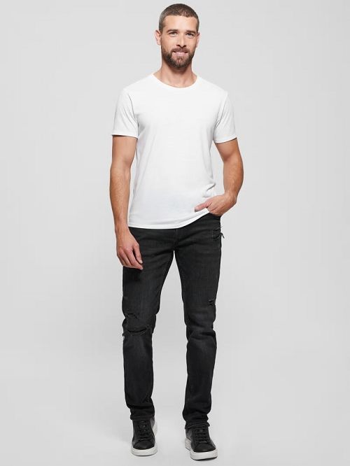 Guess Davis Distressed Straight Jeans Negrii | GUESS-SN30447