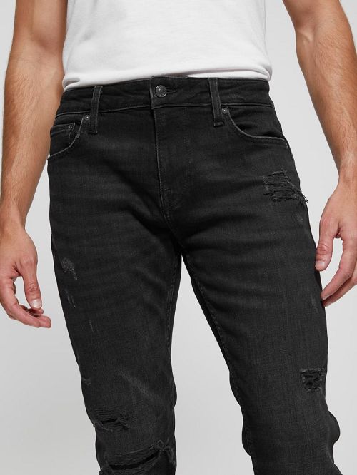 Guess Davis Distressed Straight Jeans Negrii | GUESS-SN30447