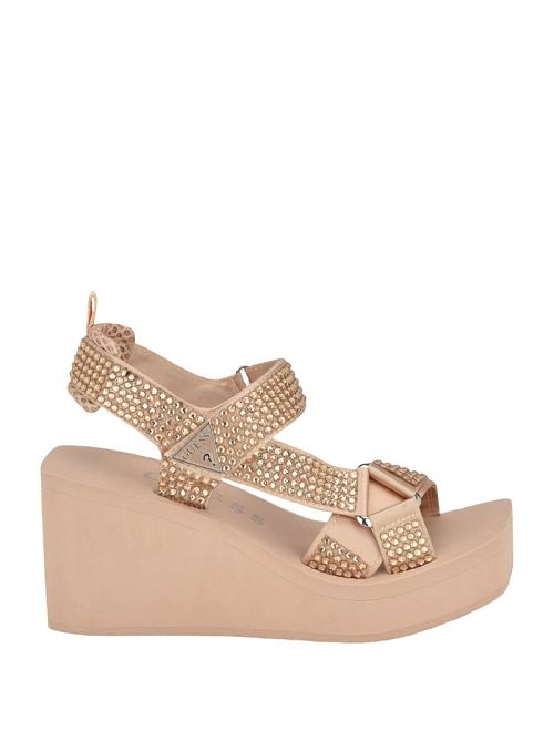 Guess Dawsin Rhinestone Wedges Bej | GUESS-SN29681