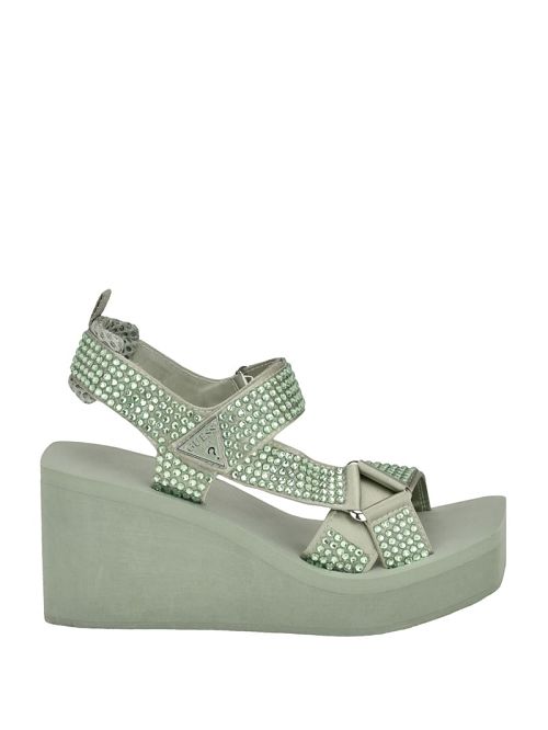 Guess Dawsin Rhinestone Wedges Verzi | GUESS-SN29675