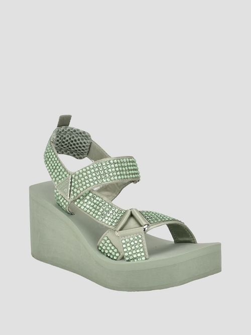 Guess Dawsin Rhinestone Wedges Verzi | GUESS-SN29675