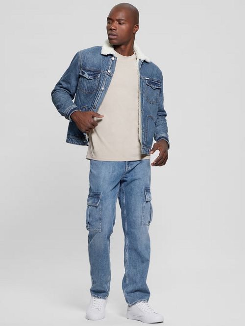 Guess Dean Sherpa Jacket Albastri | GUESS-SN30828