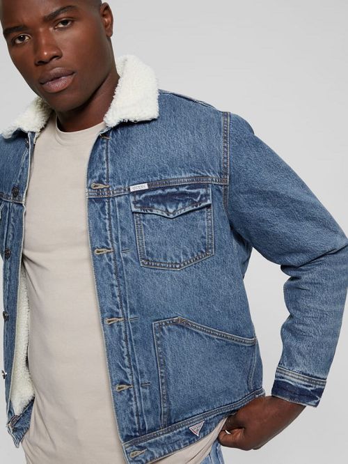 Guess Dean Sherpa Jacket Albastri | GUESS-SN30828