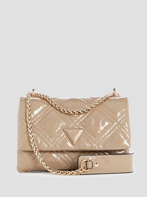Guess Deesa Patent Mini Convertible Crossbody Maro | GUESS-SN28787