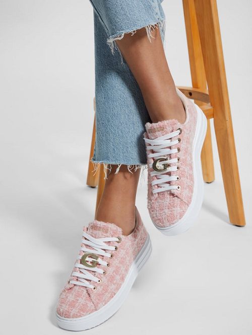 Guess Denesa Low-Top Tweed Sneakers Roz | GUESS-SN29540