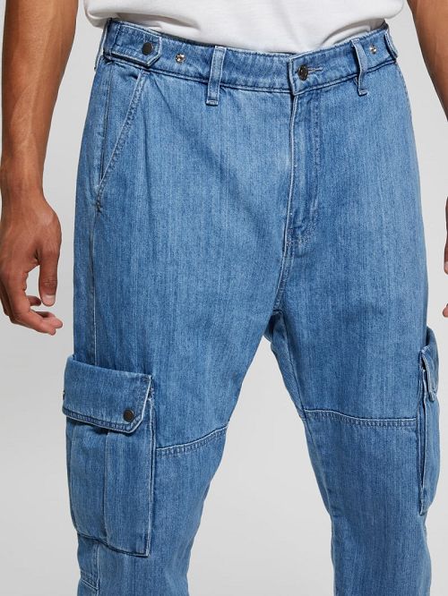 Guess Denim Cargo Pants Albastri | GUESS-SN30416
