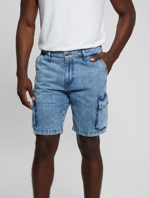 Guess Denim Cargo Shorts Albastri | GUESS-SN30438
