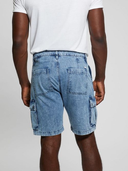Guess Denim Cargo Shorts Albastri | GUESS-SN30438