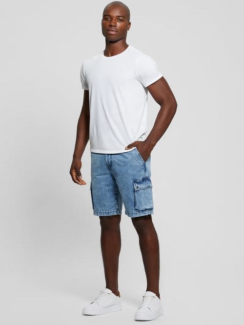 Guess Denim Cargo Shorts Albastri | GUESS-SN30438