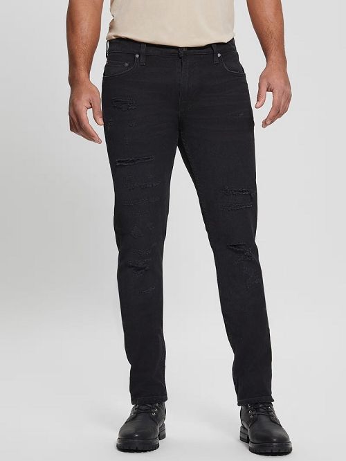 Guess Destroyed Tapered Jeans Negrii | GUESS-SN30357
