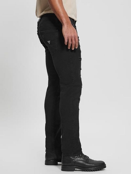 Guess Destroyed Tapered Jeans Negrii | GUESS-SN30357