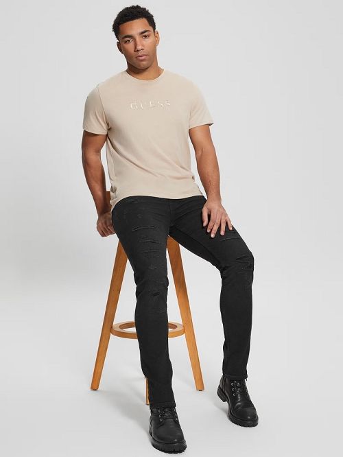 Guess Destroyed Tapered Jeans Negrii | GUESS-SN30357