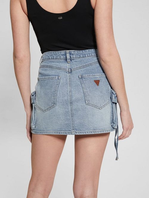 Guess Devon Cargo Mini Skirt Albastri | GUESS-SN28160