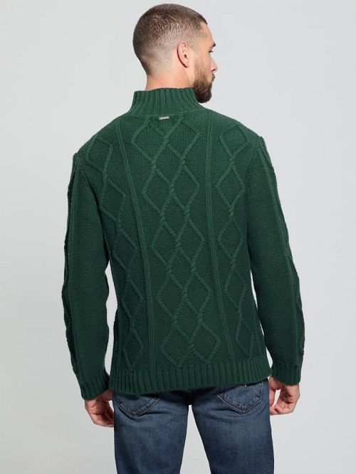 Guess Diamond Cable-Knit Half-Zip Sweater Verzi | GUESS-SN31055