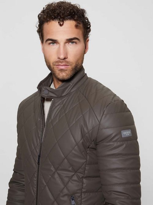 Guess Diamond Quilted Faux-Leather Jacket Maro | GUESS-SN30881