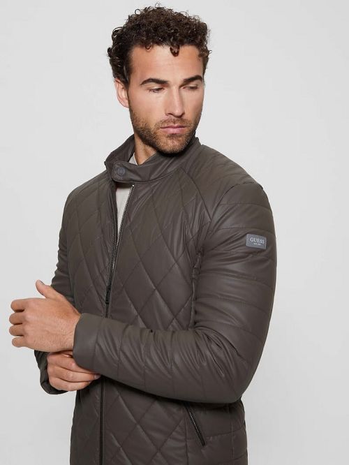Guess Diamond Quilted Faux-Leather Jacket Maro | GUESS-SN30881