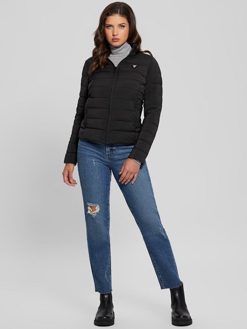 Guess Diann Heavy Hooded Puffer Jacket Negrii | GUESS-SN28027
