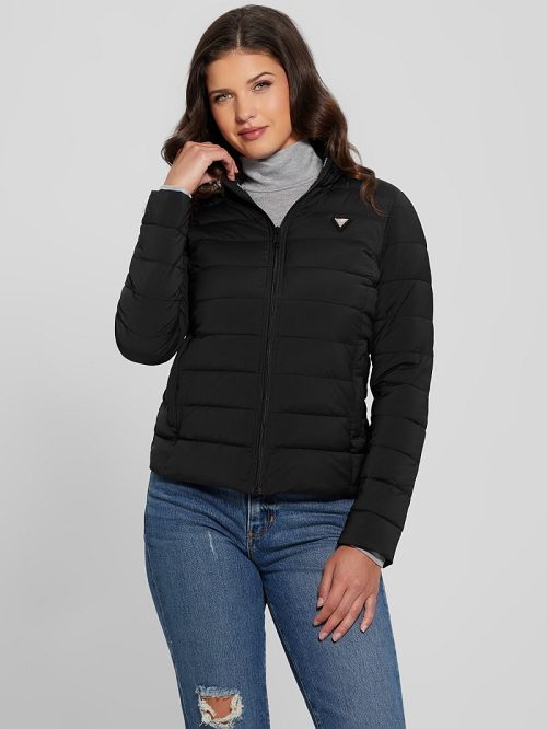 Guess Diann Heavy Hooded Puffer Jacket Negrii | GUESS-SN28027