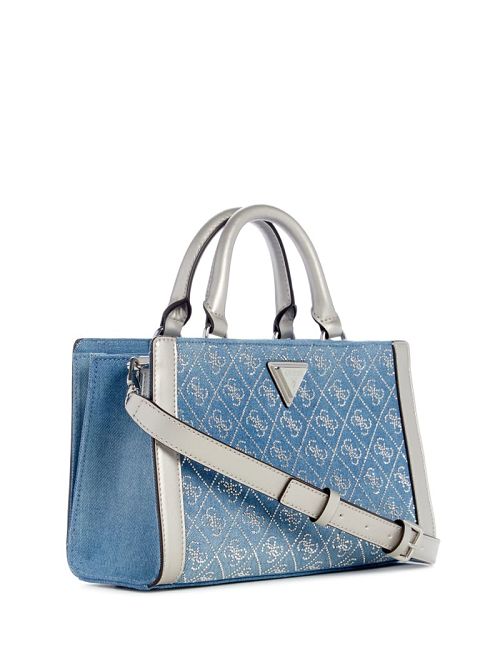 Guess Dili Denim Small Satchel Albastri | GUESS-SN29279