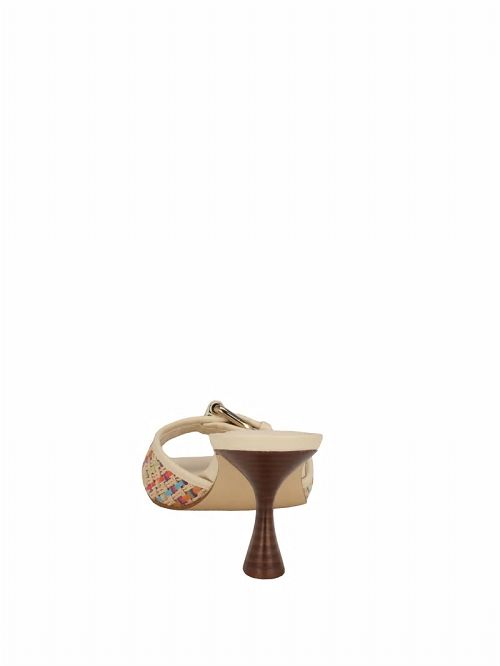 Guess Dista Buckled Logo Kitten Heels Bej | GUESS-SN29748