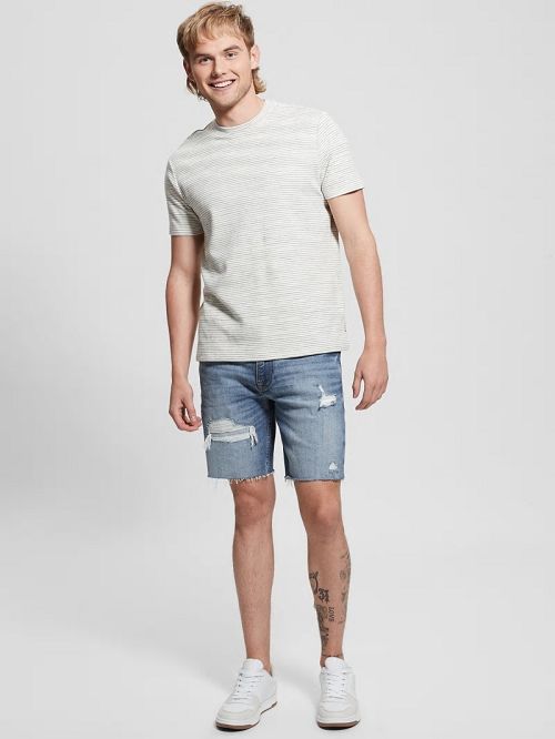 Guess Distressed Denim Shorts Albastri | GUESS-SN31370