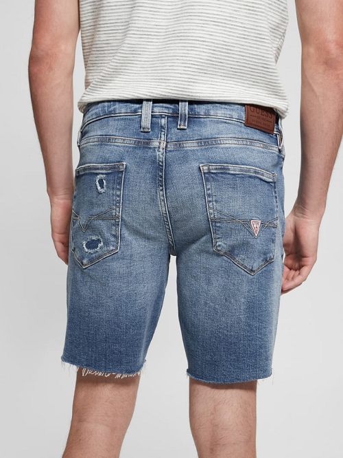 Guess Distressed Denim Shorts Albastri | GUESS-SN31370