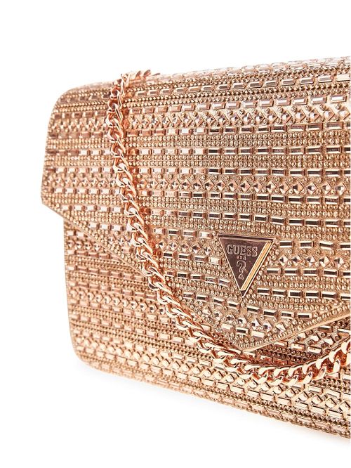 Guess Dofy Crystal Baguette Bag Roz Aurii | GUESS-SN28792
