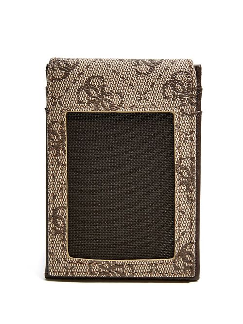 Guess Don Logo-Print Magnetic Card Case Bej | GUESS-SN31738
