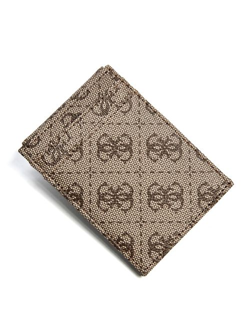 Guess Don Logo-Print Magnetic Card Case Bej | GUESS-SN31738