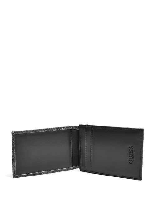 Guess Don Logo-Print Magnetic Card Case Negrii | GUESS-SN31741