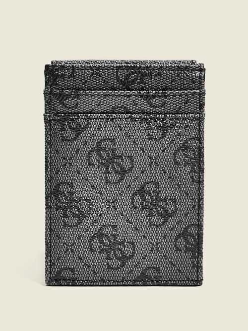 Guess Don Logo-Print Magnetic Card Case Negrii | GUESS-SN31741