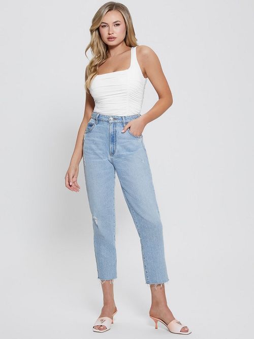 Guess Eco Adrianna Shirred Tank Top Albi | GUESS-SN27605