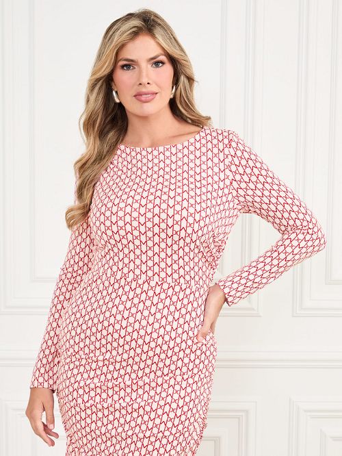 Guess Eco Alanis Midi Dress Roz | GUESS-SN26805
