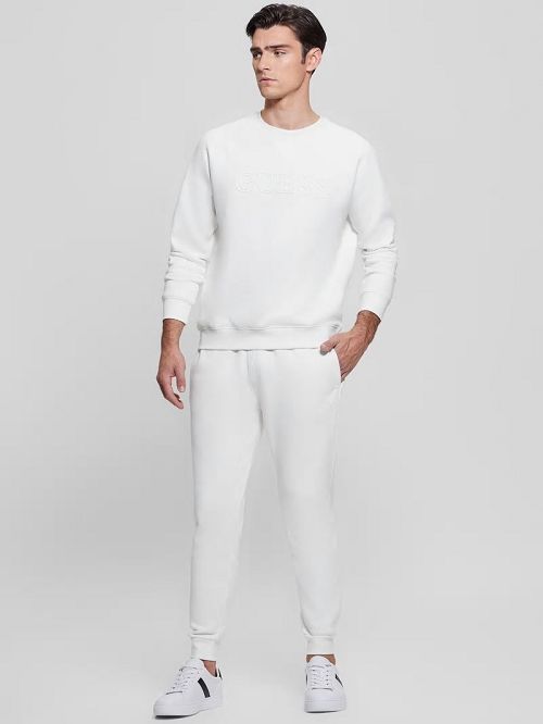 Guess Eco Aldwin Logo Pants Albi | GUESS-SN31429