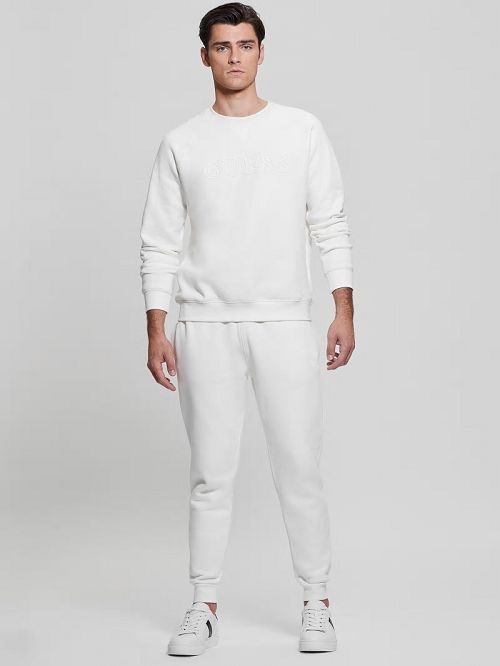 Guess Eco Aldwin Logo Sweatshirt Albi | GUESS-SN30969