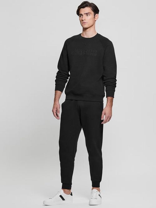 Guess Eco Aldwin Logo Sweatshirt Negrii | GUESS-SN30970