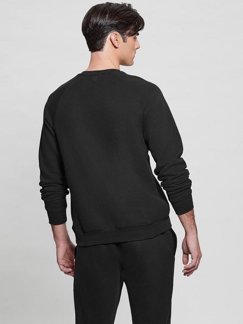 Guess Eco Aldwin Logo Sweatshirt Negrii | GUESS-SN30970