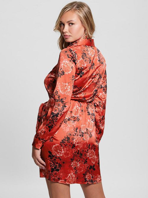Guess Eco Alya Printed Dress Rosii | GUESS-SN26708