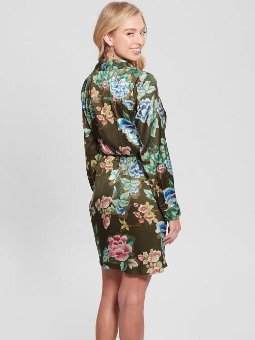 Guess Eco Alya Printed Dress Verzi | GUESS-SN26714