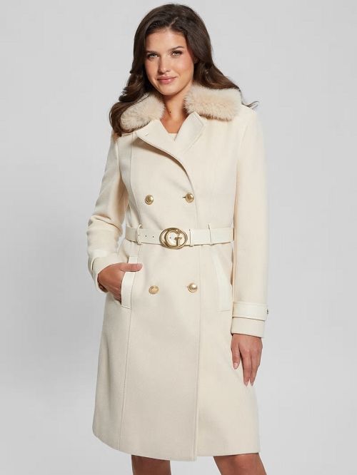 Guess Eco Amelia Belted Coat Albi | GUESS-SN28078
