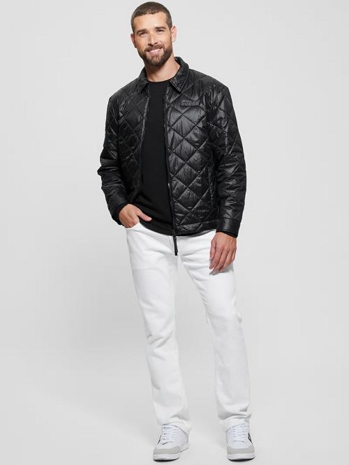 Guess Eco Anchise Quilted Jacket Negrii | GUESS-SN30874