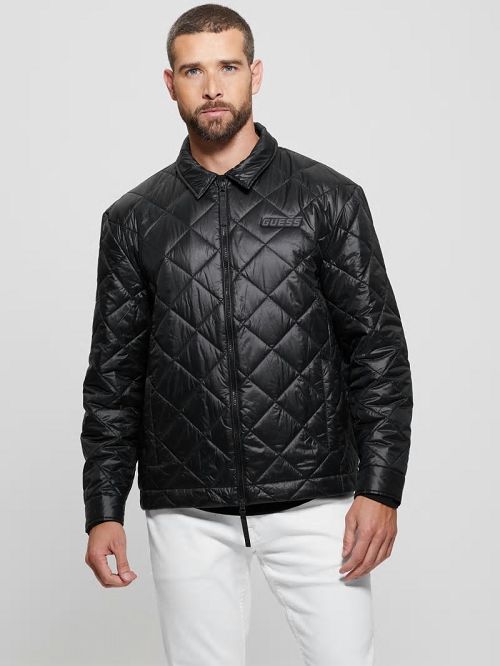 Guess Eco Anchise Quilted Jacket Negrii | GUESS-SN30874